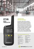 Walkie talkie Motorola XT185 Especificaciones pdf